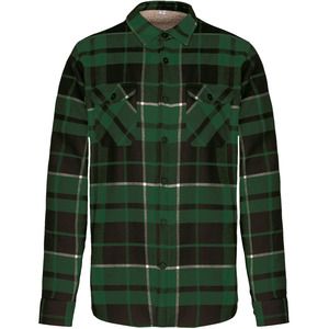 Kariban K579 - Camisa Leñador forro de sherpa Forest Green / Black Checked