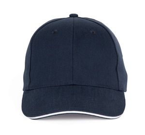 K-up KP196 - Gorra con sándwich - 6 paneles<br/> Marino / Blanco