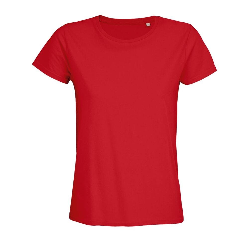 SOL'S 03579 - Pioneer Women Camiseta Mujer Ajustada De Punto Liso Y Cuello Redondo