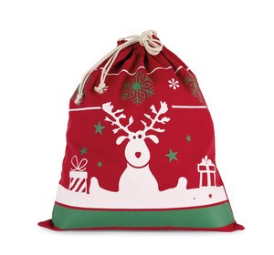 Kimood KI0735 - Bolsa con cordón y motivos navideños Cherry Red