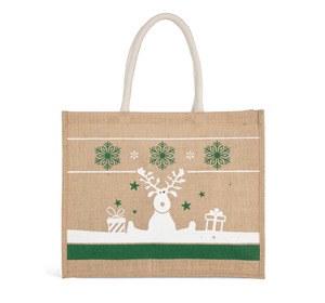 Kimood KI0736 - Bolsa shopper con motivos navideños Natural / White