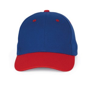 K-up KP188 - gorra de 6 paneles Royal Blue / Red