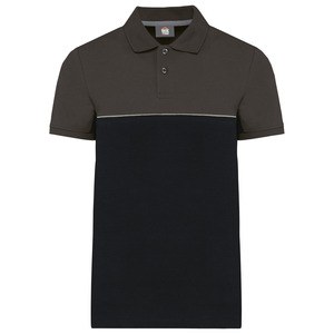 WK. Designed To Work WK210 - Polo bicolor ecorresponsable manga corta - Unisex Negro / Gris oscuro