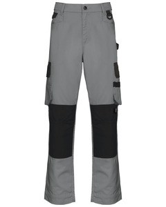 WK. Designed To Work WK742 - Pantalón de trabajo bicolor hombre Silver/ Black
