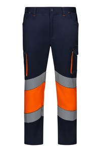 Velilla 303008S - PANTALÓN STRETCH BICOLOR AV RS NAVY BLUE/HI-VIS ORANGE