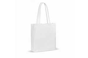 TopEarth LT95242 - Bolsa de algodón reciclado con fuelle 140g/m² 38x10x42cm Blanco