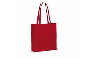 TopEarth LT95242 - Bolsa de algodón reciclado con fuelle 140g/m² 38x10x42cm Rojo