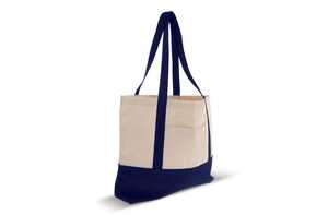 TopEarth LT95247 - Bolsa de playa lona de algodón OEKO-TEX® 280g/m² 42x10x30cm Azul oscuro