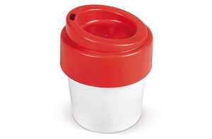 TopPoint LT98707 - Taza de café HOT-BUT-COOL con tapa 240 ml Blanco / Rojo