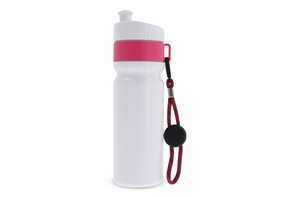 TopPoint LT98736 - Botella deportiva con borde y cordón 750ml Blanco / Rosa
