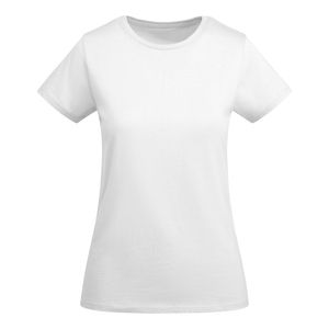Roly CA6699 - BREDA WOMAN Camiseta de mujer entallada de manga corta en algodón orgánico certificado OCS Blanco