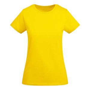 Roly CA6699 - BREDA WOMAN Camiseta de mujer entallada de manga corta en algodón orgánico certificado OCS Amarillo