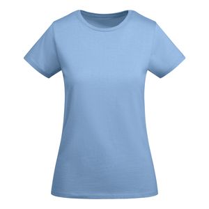 Roly CA6699 - BREDA WOMAN Camiseta de mujer entallada de manga corta en algodón orgánico certificado OCS Azul cielo