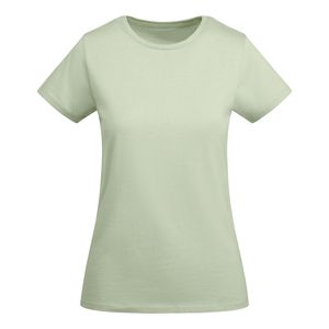Roly CA6699 - BREDA WOMAN Camiseta de mujer entallada de manga corta en algodón orgánico certificado OCS VERDE MIST