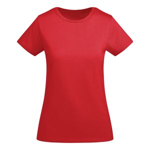 Roly CA6699 - BREDA WOMAN Camiseta de mujer entallada de manga corta en algodón orgánico certificado OCS Rojo