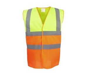 YOKO YK122 - HI VIS TWO TONE WAISTCOAT Hi Vis Yellow/Orange