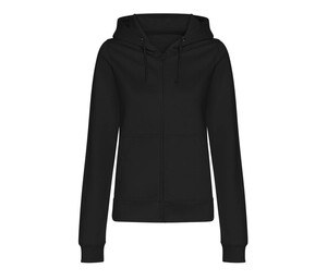AWDIS JH050F - Full zip hoodie Negro profundo