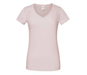 Fruit of the Loom SC155 - Camiseta mujer cuello pico Powder Rose