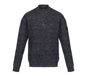 REGATTA RGF673 - SOLOMAN ZIP-NECK KNITTED PULLOVER Navy Marl