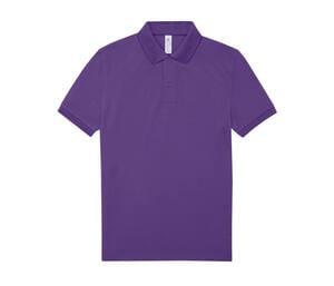 B&C BCU424 - Short-sleeved fine piqué poloshirt Meta Lilac