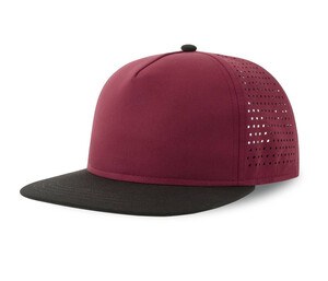 ATLANTIS HEADWEAR AT247 - Flat visor cap made of recycled polyester Burgundy/ Black