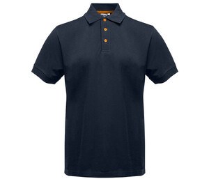 BLACK&MATCH BM100 - Contrasting button poloshirt Azul marino / Naranja