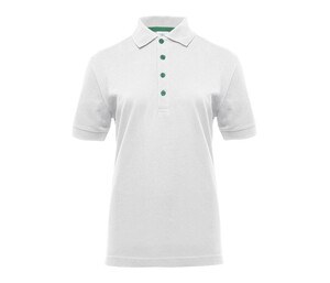 BLACK&MATCH BM101 - Ladies' contrasting button poloshirt White / Kelly Green