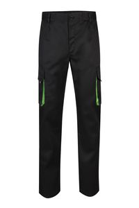 Velilla 103004 - PANTALÓN BICOLOR Black/Lime Green