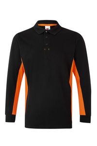 Velilla 105514 - POLO BICOLOR ML Black/Orange