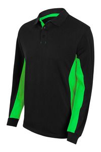 Velilla 105514 - POLO BICOLOR ML Black/Lime Green