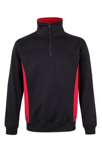 Velilla 105704 - SUDADERA BICOLOR CREMALLERA Negro / Rojo