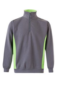 Velilla 105704 - SUDADERA BICOLOR CREMALLERA GREY/LIME GREEN