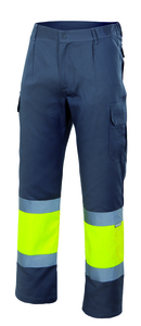 Velilla 157 - PANTALÓN BICOLOR AV GREY/HI-VIS YELLOW