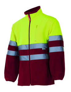 Velilla 183 - CHAQUETA POLAR BICOLOR AV MAROON/HI-VIS YELLOW