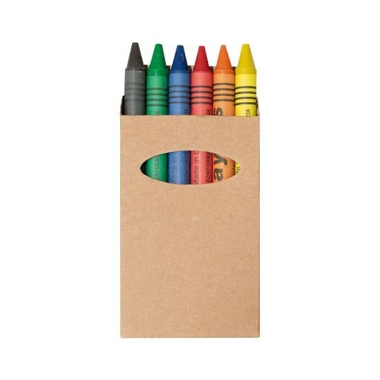 EgotierPro 28236 - Caja Kraft con 6 Crayones de Cera