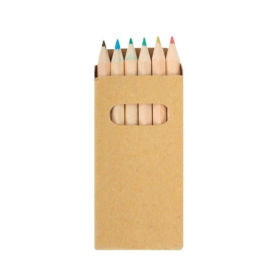 EgotierPro 30077 - Set de 6 lápices de colores en caja Kraft KRAFT