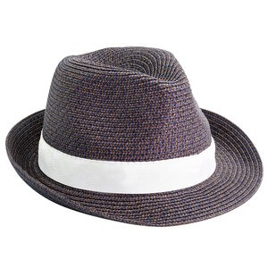 EgotierPro 29533 - Sombrero de paja flexible talla única PANAMA Azul