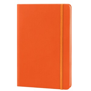 EgotierPro 30083 - Cuaderno A5 con cubierta PU y banda elástica, 96 páginas. LUXE Naranja