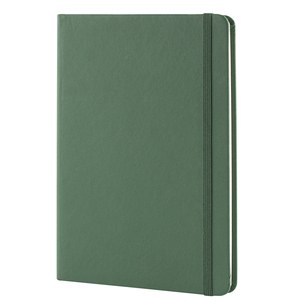 EgotierPro 30083 - Cuaderno A5 con cubierta PU y banda elástica, 96 páginas. LUXE Verde oscuro