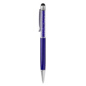 EgotierPro 33584 - Bolígrafo de Aluminio con Puntero Táctil DIAMONDS Azul