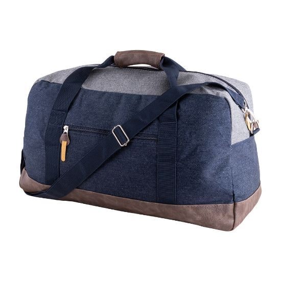 EgotierPro 37030 - Bolsa de Viaje Moderna y Amplia de Algodón con Acabado de Jeans HIGHLINE