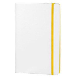 EgotierPro 37088 - Cuaderno PU blanco con banda elástica COLORE Amarillo