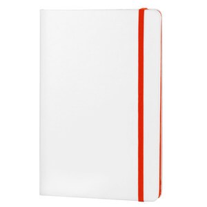 EgotierPro 37088 - Cuaderno PU blanco con banda elástica COLORE Rojo