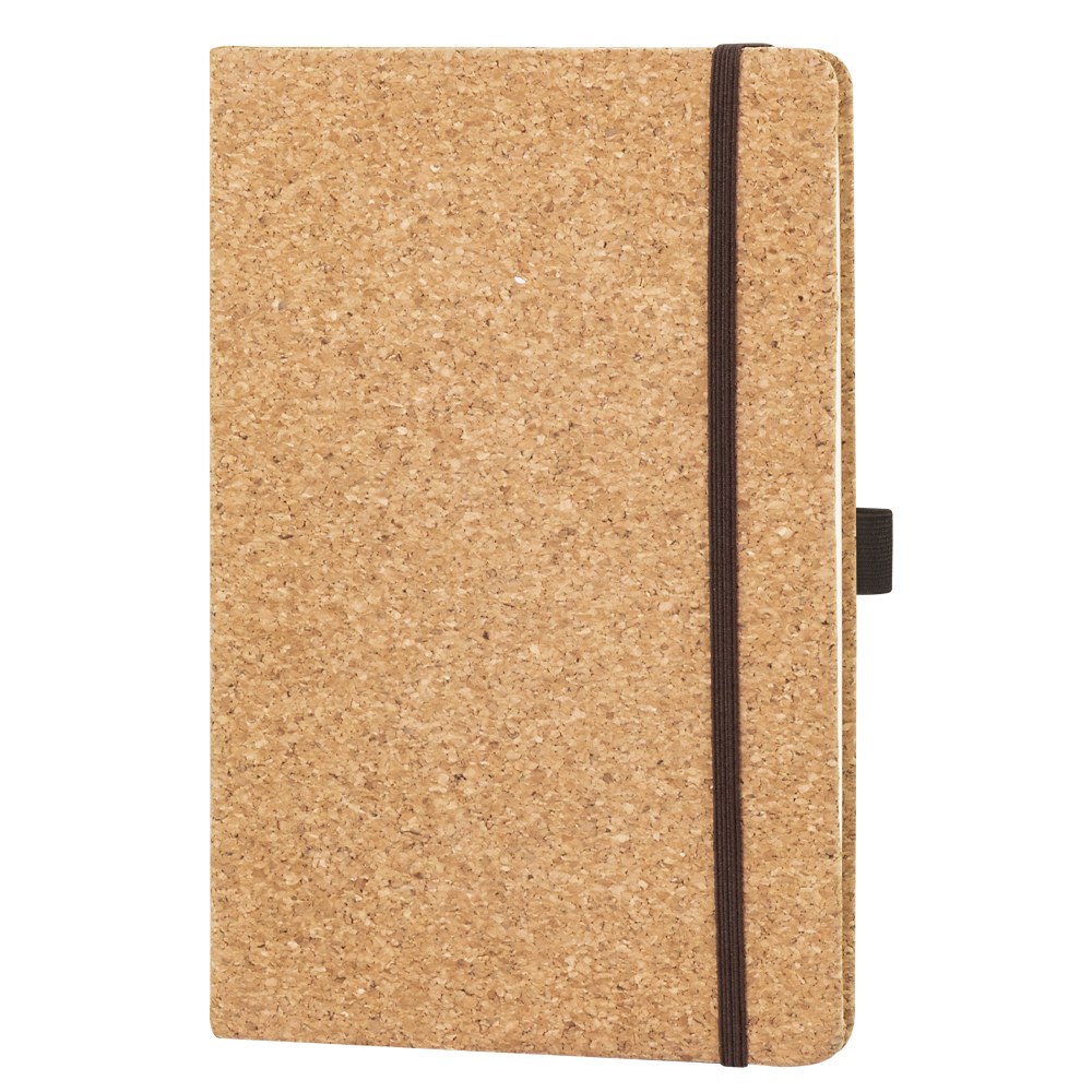 EgotierPro 38007 - Cuaderno A5 de corcho con 80 hojas cremas ralladas, marcador y elástico a juego. CORK