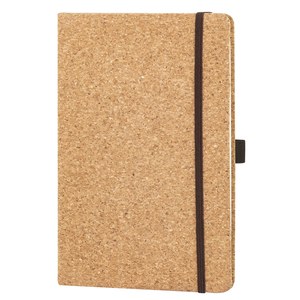 EgotierPro 38007 - Cuaderno A5 de corcho con 80 hojas cremas ralladas, marcador y elástico a juego. CORK Unique