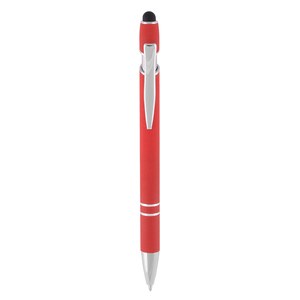 EgotierPro 37513 - Bolígrafo de Aluminio con Puntero Táctil EVEN Rojo