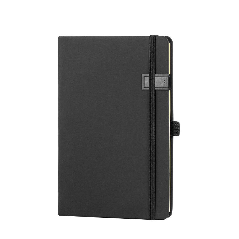 EgotierPro 38509 - Cuaderno A5 PU con banda elástica, marcador y USB 16 GB STOCKER