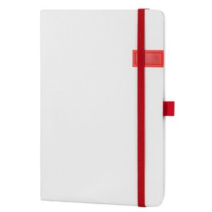 EgotierPro 38509 - Cuaderno A5 PU con banda elástica, marcador y USB 16 GB STOCKER Rojo