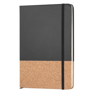 EgotierPro 38552 - Cuaderno A5 con Cubierta de PU y Corcho, Banda Elástica BOUND