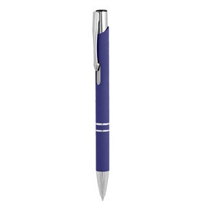 EgotierPro 39052 - Bolígrafo de aluminio con acabado de goma THESIS Azul